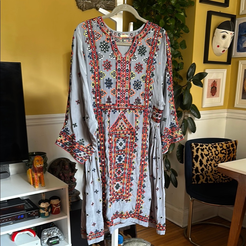 Matta Multicolor Embroidered Long Sleeve Dress